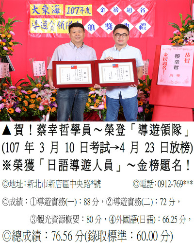 06_107年導遊人員-蔡幸哲-8090(導領雙榜)